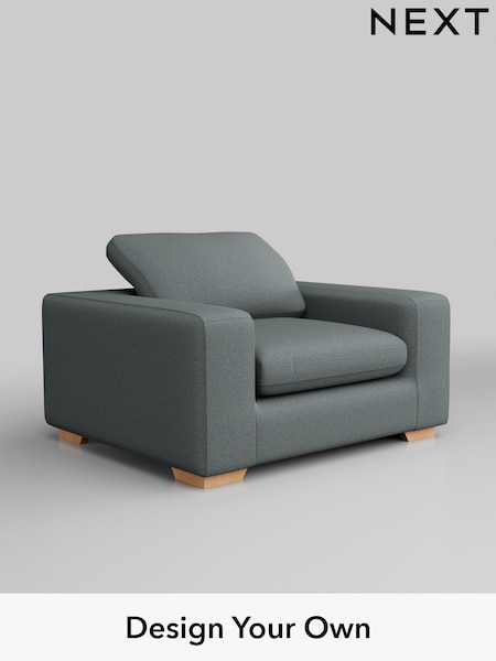 Tweedy Blend Easy Clean/Mid Slate Teal Green N. Premium The Snuggle Grand (Q62001) | £1,299