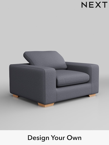 Tweedy Blend Easy Clean/Mid Slate Blue N. Premium The Snuggle Grand (Q62002) | £1,299