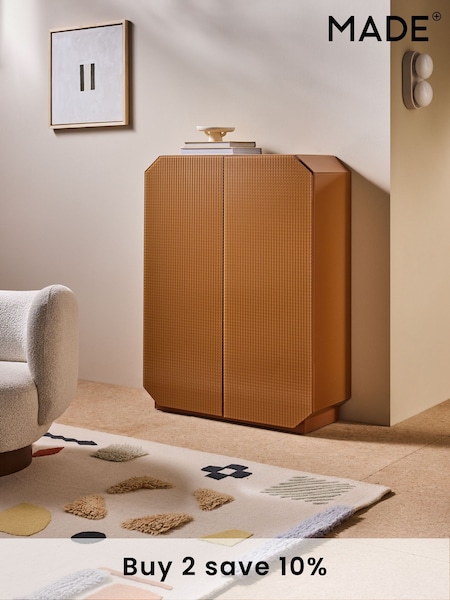 MADE.COM Caramel Brown Anya Glass Highboard (Q62116) | £679