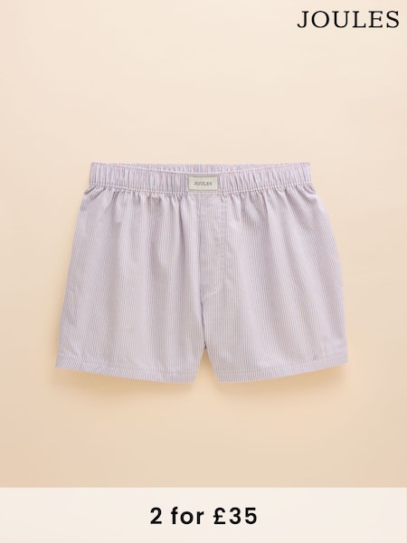 Joules Blue & Pink Stripe Woven Boxers (Q62183) | £20