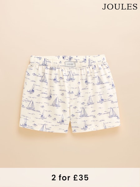Joules White Toile de Jouy Woven Boxers (Q62207) | £20