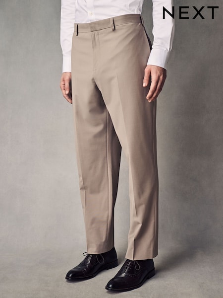 Stone Slim Fit Wool Blend Motionflex Suit Trousers (Q62653) | £59