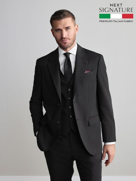 Black Regular Fit Signature Nova Fides Wool Jacket (Q62687) | £130