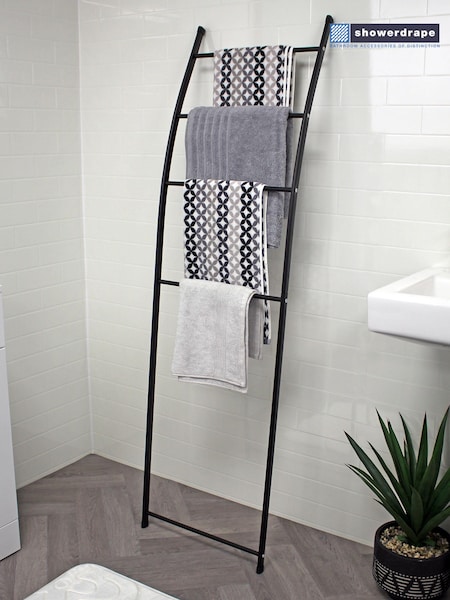 Showerdrape Black Apex Towel Ladder Stand (Q62845) | £26