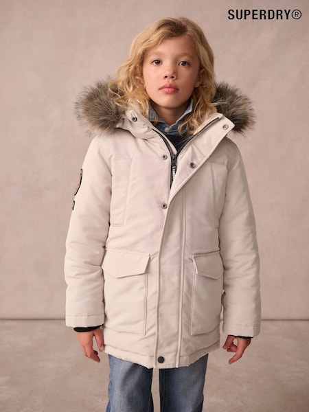 Superdry Cream Everest Parka Coat (Q63045) | £64 - £66