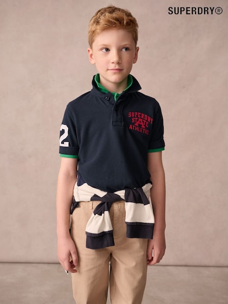 Superdry Navy Embroidered Polo Shirt (Q63144) | £14 - £20