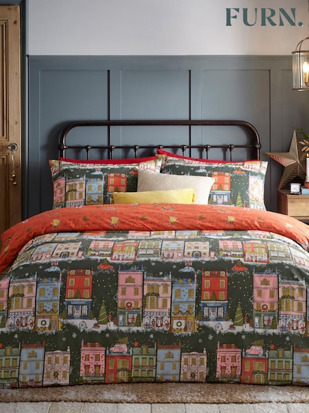 Furn Green Christmas Spirit Reversible Duvet Cover Set (Q63401) | £16 - £32