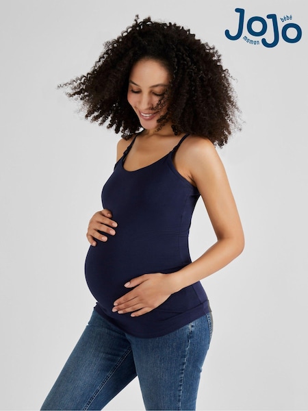 JoJo Maman Bébé Midnight Blue Maternity & Nursing Vest (Q63593) | £19