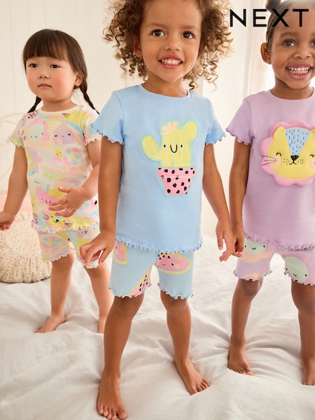 Purple Character Short Pyjamas 3 Pack (9mths-10yrs) (Q63712) | £23 - £29