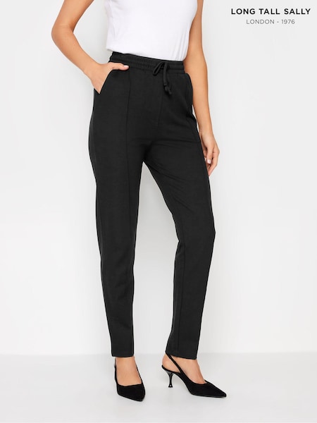 Long Tall Sally Black Tie Waist Ponte Trousers (Q63724) | £37
