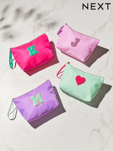 Alphabet Monogram Letter Patch Makeup Bag (Q63835) | £10