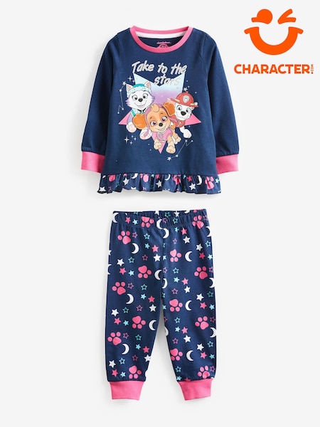 Character Blue Stars Paw Patrol Printed 100% Cotton Long Sleeve Pyjamas (Q63856) | £19