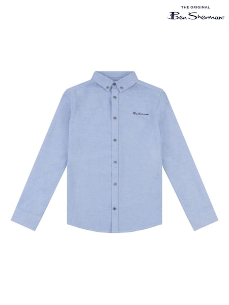 Ben Sherman Blue Boys 100% Cotton Oxford Shirt (Q63990) | £20 - £24