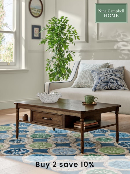 Nina Campbell Dark Oak Tedworth Storage Coffee Table (Q64006) | £449