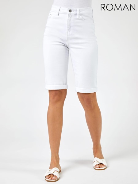 Roman White Essential Knee Length Shorts (Q64875) | £32