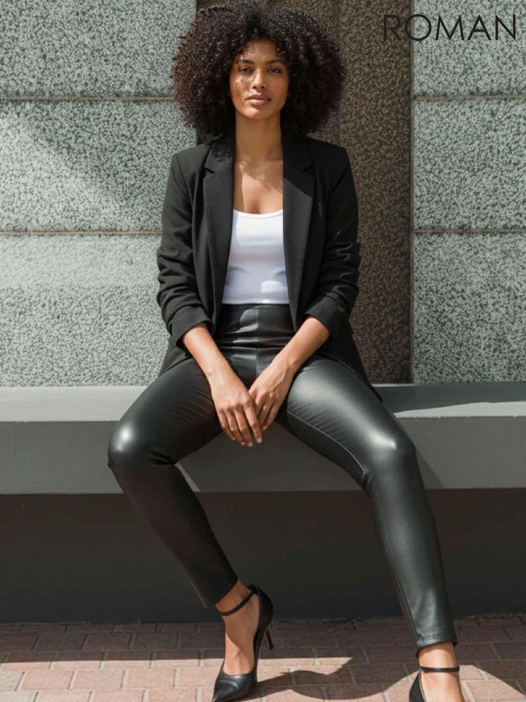 Womens Faux Leather Trousers | High Waisted Leather Trousers | Next