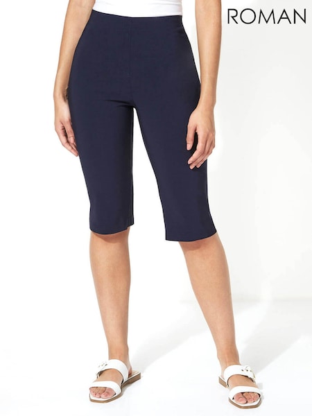 Roman Blue Knee Length Stretch Shorts (Q65694) | £32