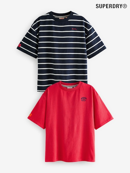 Superdry Red Collegiate T-Shirts 3 Pack (Q65722) | £26 - £28