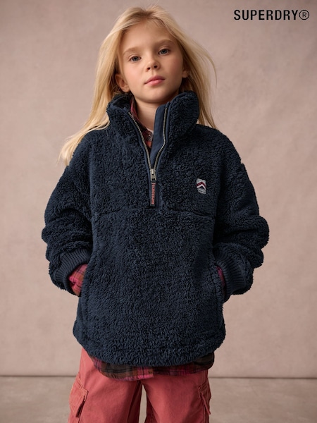 Superdry Navy 1/4 Zip Teddy Fleece (Q65782) | £37 - £39