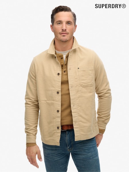 Superdry Taupe The Merchant Store Moleskin Overshirt (Q65999) | £80
