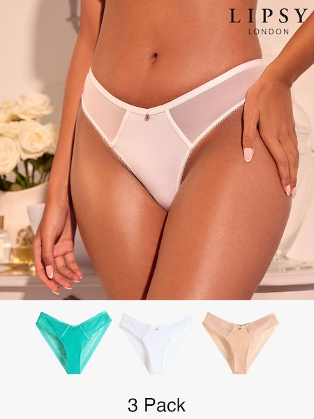 Lipsy Multi Brazillian Knickers 3 Pack (Q66215) | £32