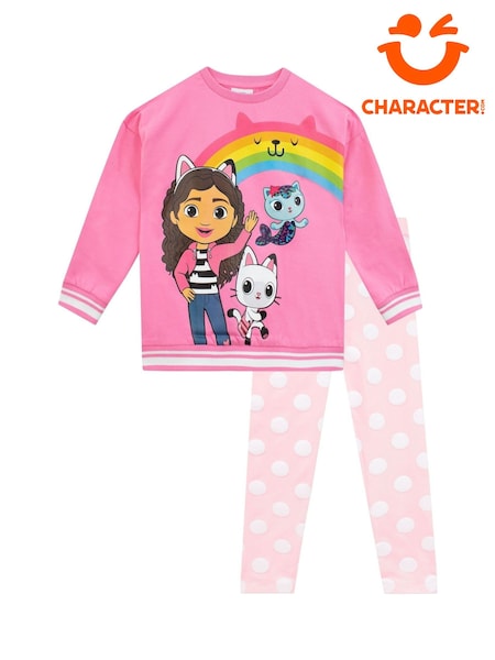 Character Pink 100% Cotton Gabby's Dollhouse Sweatshirt and Leggings Set (Q66376) | £25