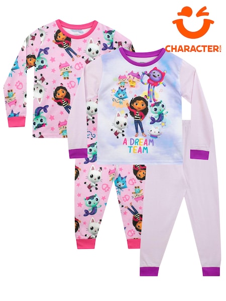 Character Pink Girls Gabby's Doll House Pyjamas 2 Pack (Q66460) | £28