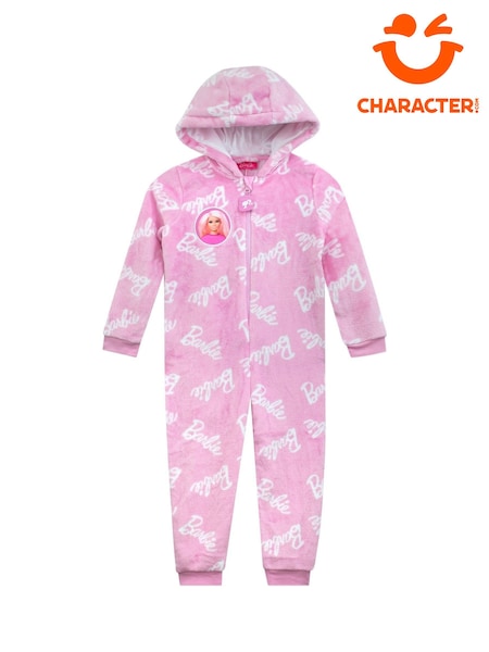 Character Pink Barbie All Over Print Fleece All-In-One Pyjamas (Q66461) | £27