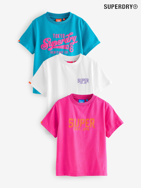 Superdry Pink T-Shirt 3 Pack (Q66473) | £26 - £32