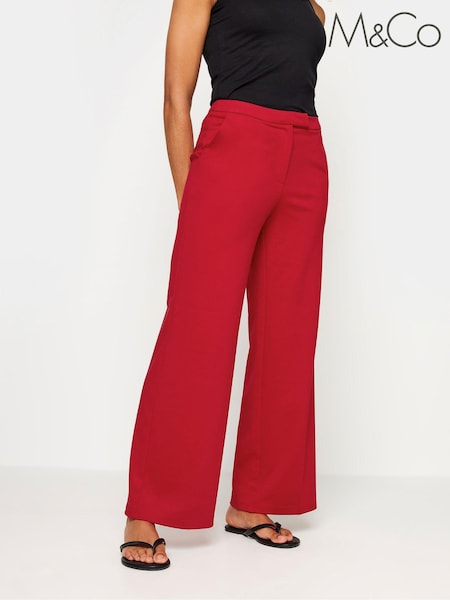 M&Co Red Ponte Wide Leg Trousers (Q66796) | £34