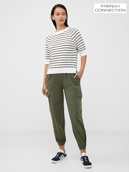French Connection Light/White 100% Cotton Short Sleeve Lily Mozart Jumper (Q67411) | £49