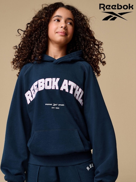 Reebok Girls Oversized Navy Varsity Hoodie (Q67607) | £20 - £26