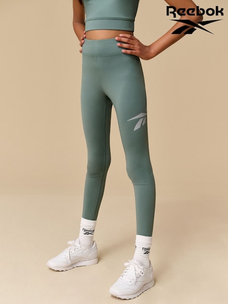 Reebok Girls Khaki Green High Waist Performance Leggings (Q67624) | £15 - £21