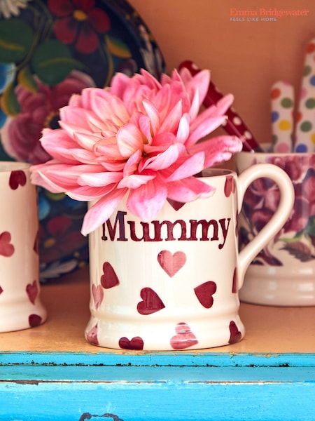 Emma Bridgewater Cream Pink Hearts Mummy 1/2 Pint Mug (Q68050) | £25
