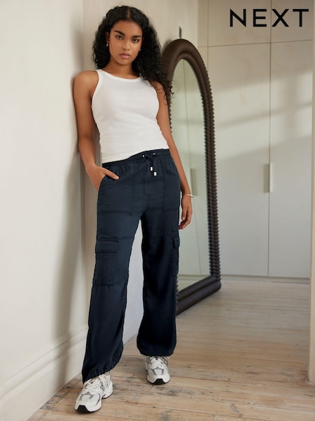 Navy Blue Cargo Combat Trousers (Q68409) | £34