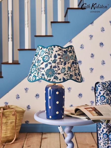 Cath Kidston Blue Strawberry Garden Scallop Spot Table Lamp (Q68753) | £95
