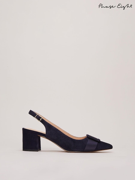Phase Eight Blue Suede Slingback Heels (Q69020) | £109