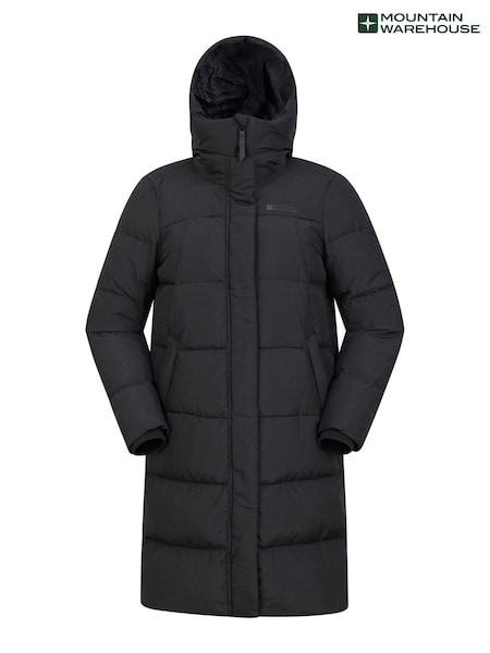 Mountain Warehouse Black Extreme Andes Womens Long Down Coats (Q69127) | £192