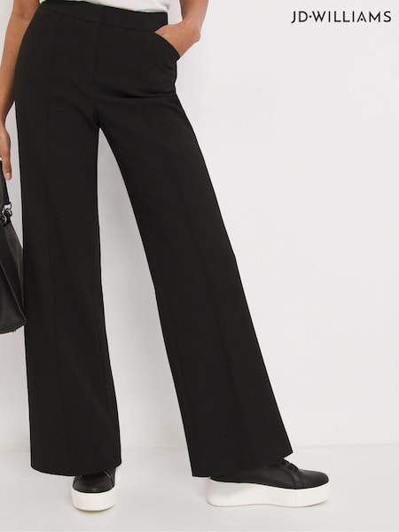 JD Williams Black Magisculpt Wide Leg Trousers Short (Q69268) | £37
