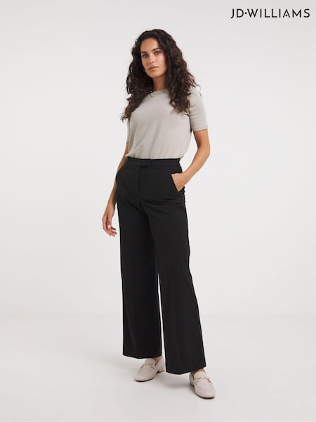 JD Williams Black Magisculpt Wide Leg Trousers Regular (Q69295) | £37