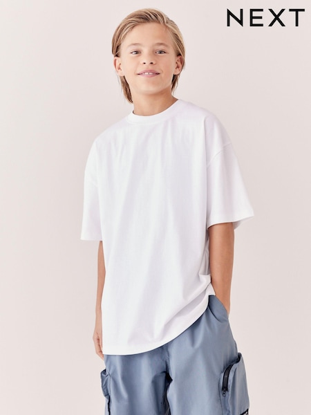 White Oversized Fit Short Sleeve T-Shirt (3-16yrs) (Q69371) | £3.50 - £6.50