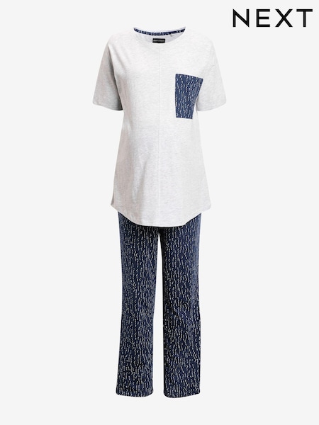 Navy Spot Maternity Short Sleeve Pyjamas (Q69383) | £20