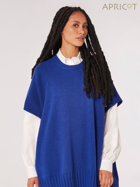 Apricot Blue Mixed Panel Oversize Poncho Jumper (Q69582) | £37