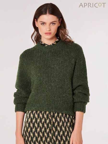 Apricot Green Chunky Rib Boxy Jumper (Q69634) | £37