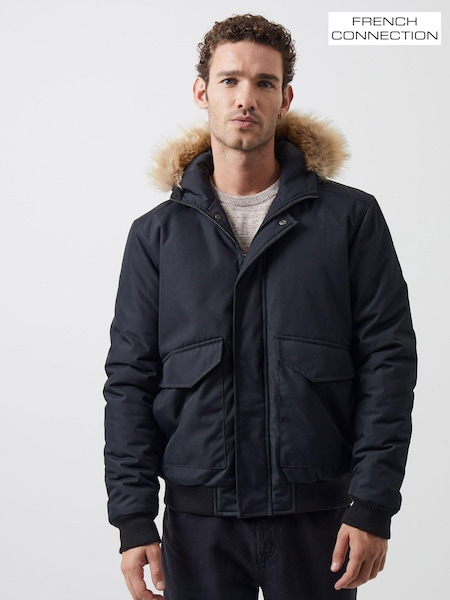 French Connection Black Faux Fur Trim Short Length Jacket (Q69769) | £70