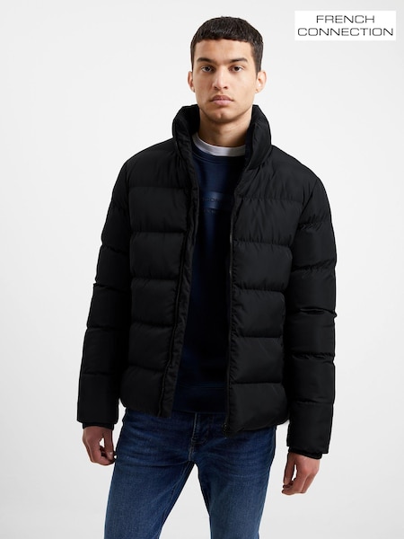 French Connection Black Mid Length Row Funnel Neck Jacket (Q69775) | £60