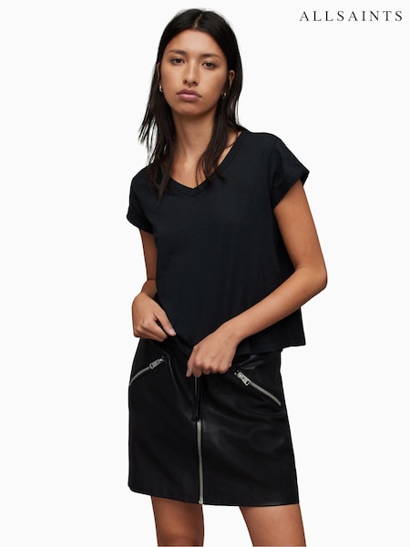 AllSaints Black Anna T-Shirt (Q70985) | £45