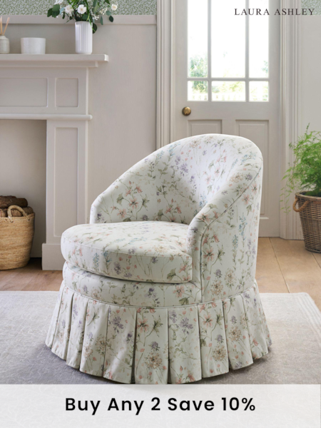 Laura Ashley Wild Meadow Chalk Pink Fifield Accent Chair (Q70996) | £425