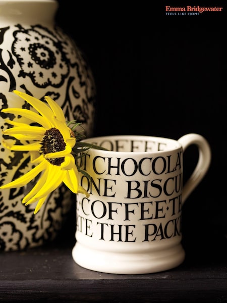 Emma Bridgewater Cream Black Toast 1/2 Pint Mug (Q71347) | £25