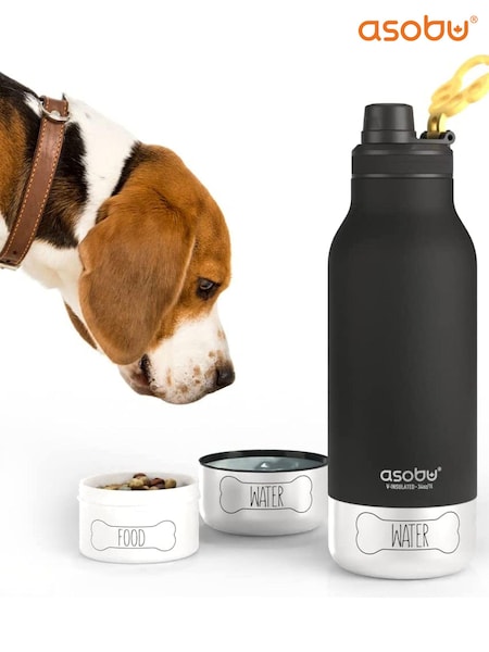 Asobu Black Buddy 3-in-1 Dog Bowl Water Bottle (Q71378) | £38